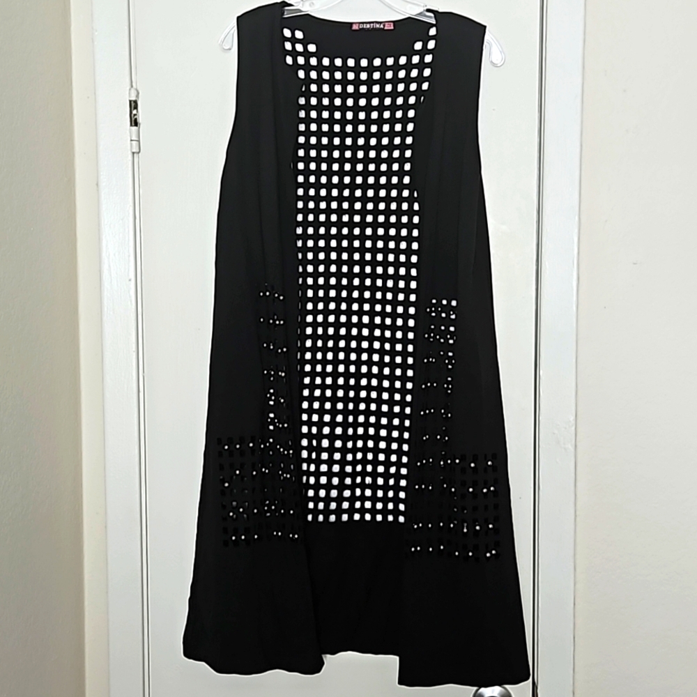 Long Knetted Black Jacket, XL